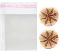 Dakoufish Self Sealing Cellophane Bags,4x4+1.1 Inches 100 Pcs Cookie bags Cellophane Treat Bags For Candy,Dessert,Bakery,Gift Giving or Party Favors Packaging
