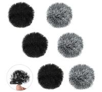 DaKuan Microphone Cover, 6 Pieces Windscreen Muffs of 0.2 Inch, Furry Microphone Cover for Noise Reduction, Wide Usage in Interviews, Field Recordings and Live Broadcasts