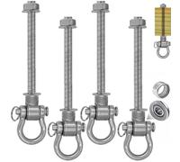 Dakzhou 4 Heavy Duty Bearing Swing Hanger Permanent Anti-Rust (10mm) 180° Swing, 1500 LB, Wood Beam sandbag Yoga Swing Hammock Chair