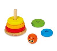 Dal Bubo the Owl Classic Wooden Toy with Stackable Rings Suitable for Ages 18 Months and Up