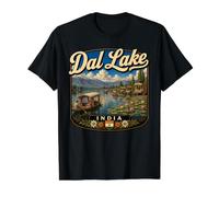 Dal Lake India Kashmir Travel Srinagar Lake Graphic Value Graphic T-Shirt, Men, Black, S