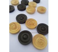Dal Negro Set of 24 Boxwood Draughts (28mm)