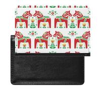 Dala Horse Slim Passport Holder Credit Card Cover Travel Essentials Wallet