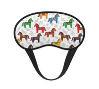 Dala Horses Blackout Sleep Mask 7.7 x 3.9 Inches | Silky Soft Blackout Breathable Eye Cover Comfortable Elasticity Sleep Aid Night Blindfold Unisex For Sleeping Travel