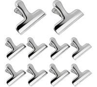 Dalababa 10 Pack 3 Inch Metal Large Bulldog Clips, Stainless Steel Drawing Board Binder Clips for Organizing Files, Photos, Bags, Papers - Silver