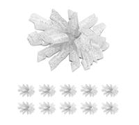 Dalababa 10 Pcs Curly Ribbon Bows for Gift Wrapping, 4 Inch Spiral Satin Gift Bows, for Christmas, Wedding, Birthday, Party Wall Decorations, Crafting - Silver