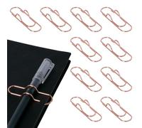Dalababa 10 Pcs Metal Pen Clips, Paperclip Portable Pen Holder Clips for Notebook, Pencil Holder for Book Journal Clipboard Stationery Tool - Rose Gold