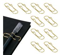 Dalababa 10 Pcs Metal Pen Clips, Paperclip Portable Pen Holder Clips for Notebook, Pencil Holder for Book Journal Clipboard Stationery Tool - Gold