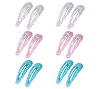 Dalababa 12 Pcs Glitter Snap Hair Clips, Sparkling Sequin Side Clip, Colourful Metal Hair Accessories for Toddlers Children Girls Women