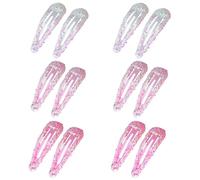 Dalababa 12 Pcs Glitter Snap Hair Clips, Sparkling Sequin Side Clip, Colourful Metal Hair Accessories for Toddlers Children Girls Women