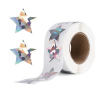 Dalababa 500 Pcs Star Stickers, 2.5cm Self Adhesive Sparkly Motivational Reward Stickers for Children Teacher Party - Silver