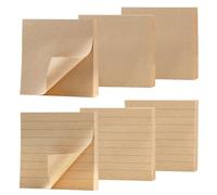 Dalababa 6 Packs Kraft Sticky Notes, 75x75mm, 80 Sheets/Pad, Lined Self-Stick Notes Adhesive Memo for Office Study Daily Use - Kraft