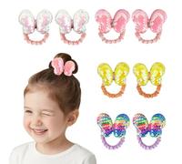 Dalababa 8 Pcs Sequin Butterfly Hair Ties for Girls, Sparkly Scrunchies Elastic Ponytail Holders, Colorful Glitter Hair Bobbles Bands for Kids Toddlers, Birthday Party Accessories Gift Set
