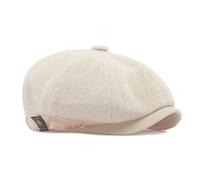 Dalababa Mens Flat Cap, Adjustable Vintage 8 Panel Baker Boy Newsboy Hat, Fashion Casual Gatsby Golf Baseball Fishing Cabbie Hat Beret Unisex, 55-59 CM Beige
