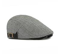 Dalababa Mens Tweed Flat Cap, Classic Herringbone Beret Hat, Adjustable Fashion Newsboy Driving Hunting Irish Gatsby Ivy Golf Duckbill Cap - Grey