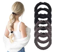 Dalababa Pack of 6 Satin Hair Bobbles, Thin Elastic Scrunchies for Women, Small Silk Hair Bands, Ponytail Holders for Women Girls Hair Accessories