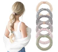 Dalababa Pack of 6 Satin Hair Bobbles, Thin Elastic Scrunchies for Women, Small Silk Hair Bands, Ponytail Holders for Women Girls Hair Accessories