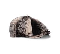 Dalababa Tweed Flat Cap, 8 Panel Peaky Vintage Checked Style, Adjustable Newsboy Baker Boy Gatsby Beret Hat Mens Womens Unisex - Coffee
