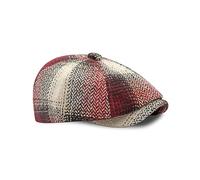 Dalababa Tweed Flat Cap, 8 Panel Peaky Vintage Checked Style, Adjustable Newsboy Baker Boy Gatsby Beret Hat Mens Womens Unisex - Burgundy
