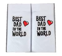 Dalaco Mens Best Dad In The World Handkerchief Set - White/Black/Red