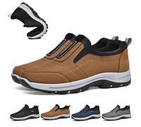 Daladder Walking Orthopedic Shoes,Men's Waterproof Breathable Orthopedic Walking Hiking Shoes Slip on Sneakers (Brown,6.5)