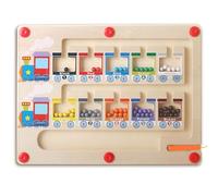 DALAETUS 1 Pcs Montessori Toys For Counting Learning, Wooden Magnetic Color And Number Maze Board For Preschoolers, Educational Sorting Magnetic Maze Wooden Toy For 3 4 5 6 Year Olds Boy Girl Kids