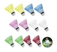 DALAETUS 12 Pcs Nylon Badminton Set, Plastic Shuttlecocks, Stability and Durability, Coloured Badminton for Indoor Outdoor Sports Fitness Game