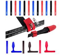 DALAETUS 15 Pcs Fishing Rod Straps and 3 Pcs Fishing Rod Tip Cover Set, Adjustable Elastic Fishing Rod Belt for Fishing Rod Fix, Anti Scratch Reusable Fishing Rod Cap for Fishing Rod Protection