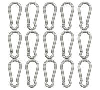 DALAETUS 15 Pcs Spring Snap Hooks Set, Heavy Duty Stainless Steel Carabiner Clip, Carabiner Keychain for Camping, Hiking, Outdoor, Fishing (Silver)