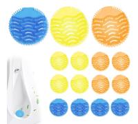DALAETUS 15 Pcs Urinal Mats with Scented Set, Splash Free Urinal Screens for Urinal Restroom and Bathroom, Urinal Screen Deodorizer for Toilets, Office, Hotels (3 Scents)