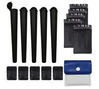 DALAETUS 16 Pcs 120mm Plastic Doob Tube Smell Proof Set with Smell Proof Bags and Soot Bags for Smoking Accessories, Smell Proof Container for Smoker(Black)