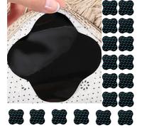 DALAETUS 18 Pcs Anti-Slip Rug Gripper Set, Non Slip Carpet Sticker, Washable Rug Tape, Prune-shaped Reusable Rug Corner Grippers for Hardwood Floor and All Kinds Of Rugs (Black)