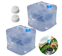 DALAETUS 2 Pcs 10L Water Container Set, BPA Free Carrier with Spigot and Handle, Collapsible Bucket, Portable Storage Jug for Outdoor, Camping, Traveling, Hiking, Emergency Survival Kit