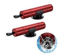 DALAETUS 2 Pcs Emergency Car Window Breaker with 2 Holders- 2-in-1 Window Breaker and Seat Belt Cutter for Car Safety, Car Safety Hammer, Red