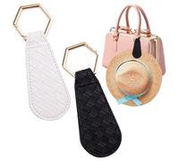 DALAETUS 2 Pcs Magnetic Hat Clip Set, Portable Hat Holder for Traveling, Teardrop Shape Hat Clip for Bag, Magnetic Hat Clip for Outdoor Travel (Black and White)