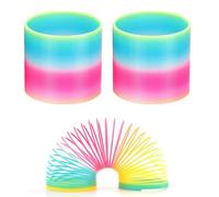 DALAETUS 2 Pcs Rainbow Spring Toys Set, Classic Slinky Party Favours, 6.5 x 6cm Spring Toys Great for Party Favours or Gifts, Giant Slinky Toy