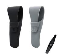 DALAETUS 2 Pcs Razor Case, Portable Razor Travel Carrying Case, Silicone Waterproof Soft Shaver Case for Manual Shaver Storage and Travel (Black and Grey)