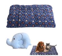 DALAETUS 2 Pcs Washable Dog Bed Set, 45 * 65cm Crate Mat with Elephant Pillow, Soft Fluffy Crate Mattress, Dog Bed Mat for Small Dogs Cats, Comfortable Pet Bed for Travelling(Blue)