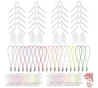 DALAETUS 200 Pcs Easter Eggs Hangers Set, 100 Metal Hanging Ornaments with 100 Colourful Cord, Decorative Egg Hangers for Home Decoration Outdoor Indoor DIY Kids