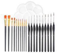 DALAETUS 21 Pcs Fine Detail Paint Brush Set, Miniature Paint Brush with Watercolour Brush and Palette for Nail Art, Acrylic, Watercolour, Oil Painting, Model Making and Line Painting