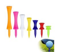 DALAETUS 210 Pcs Plastic Tees Set, Small Sturdy Bright Multiple Colors Golf Tees with 25mm, 32mm, 38mm, 45mm, 50mm, 57mm, 70mm, Curved Top Golf Accessories for Golf, Sports, Outdoors, Turf, Backyard