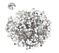 DALAETUS 2880 Pcs 2mm Silver Round Rhinestones, Crystal Diamantes for Nail Art & Scrapbooking, Non-Stick Flat Back Rhinestones
