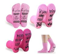 DALAETUS 3 Pairs Fluffy Funny Socks Set, Warm Novelty Socks, Soft and Cozy Gift Socks Presents, 50th Birthday Gift for Girls Women Ladies Mum Sisters
