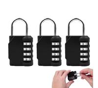 DALAETUS 3 Pcs Combination Padlock, 4 Digit Locker Padlocks, Weatherproof Combination Lock Outdoor for School Gym Locker, Shed, Cabinet, Tool Box, Gate (Black)
