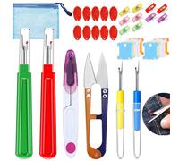 DALAETUS 36 Pcs Seam Ripper Set, Sharp Stitch with Scissors, Needle Threader, Plastic Floss Bobbin and Small Sewing Clip, Quick Unpicker for Tool, Thread Needlework,DIY Craft