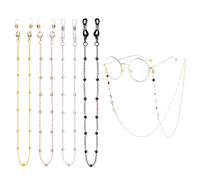 DALAETUS 5 Pcs Glasses Chain, Metal Beaded Eyeglasses Chain, Colourful Beaded Eyeglasses Chain, Glasses Strap, Sunglasses Chain for Glasses Retainer Men Women