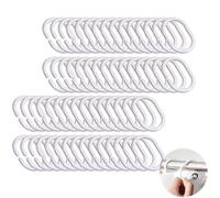 DALAETUS 60 Pcs Plastic Shower Curtain Rings Set, White Hooks, C-Shaped Hanging for Room Rails, Bathroom Curtains, Shower, Window Rod, Home, Kitchen