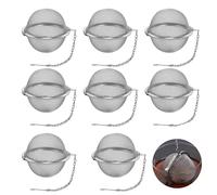 DALAETUS 8 Pcs Stainless Steel Tea Strainer Set, Fine Mesh Tea Infuser with Extended Chain Hook, Tea Ball Infuser for Loose Leaf Tea, Spices, Seasonings, Herb Filter, Fruit Squeeze
