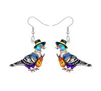 DALANE Acrylic Anime Hawaii Pigeon Earrings Dangle Drop Top Hat Bird Animals Jewelry for Women Girls Kids Gifts Party Favors Charms (Black)