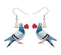 DALANE Acrylic Anime Hawaii Pigeon Earrings Dangle Drop Top Hat Bird Animals Jewelry for Women Girls Kids Gifts Party Favors Charms (Valentines Day)